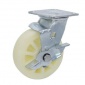厂家批发白玉双向轮重载耐磨材质万向轮6寸脚轮定制双刹边刹脚轮